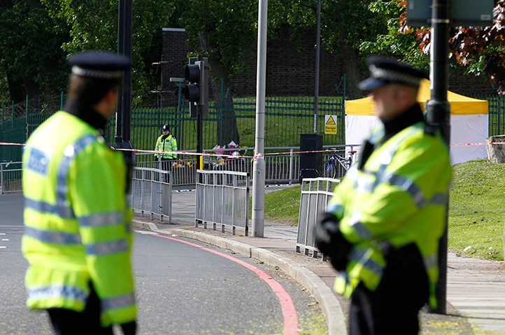 Woolwich aftermath: Police remained at the scene throughout the night 