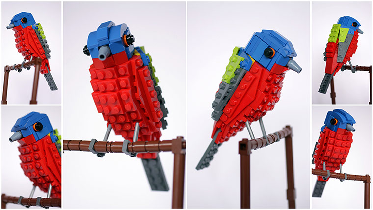 Lego Birds: North America: Peter the painted Bunting