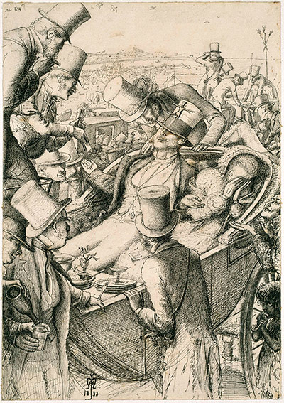 Old master drawings: John Everett Millais (1829-1896), The Race Meeting 