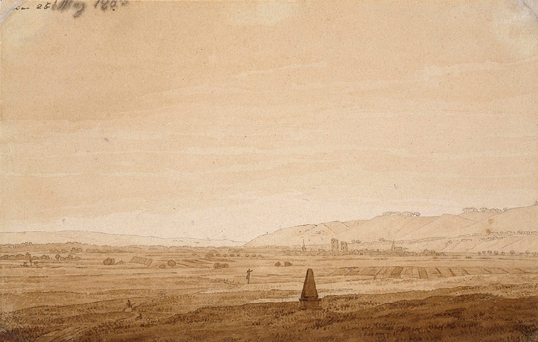 Old master drawings: Caspar David Friedrich (1774-1840), Landscape with an Obelisk