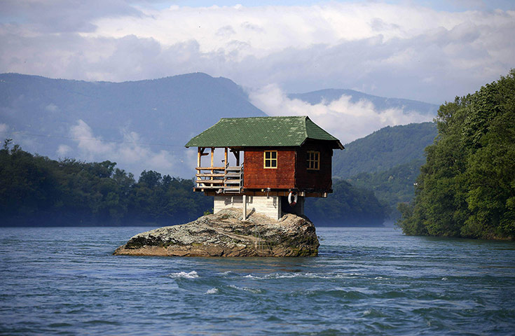 20 Photos: A house built on a rock on the river Drina near Bajina Basta