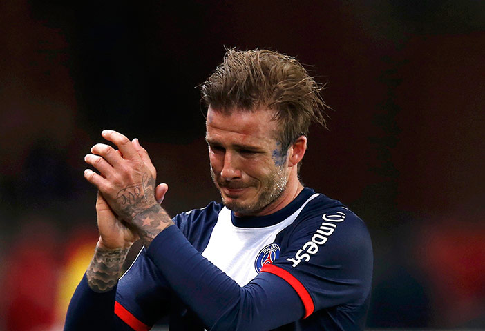 20 Photos: Paris Saint-Germain's Beckham breaks down in tears