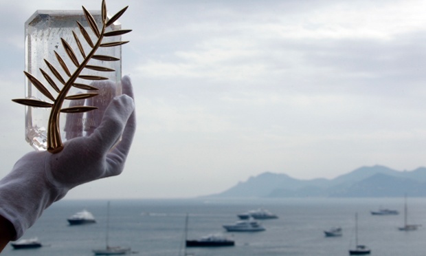 The Palme d'Or in front of the bay of Cannes