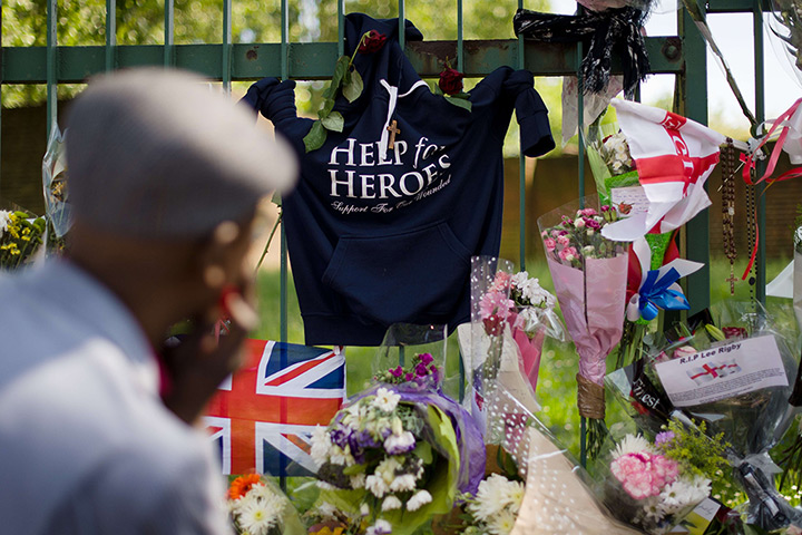 Woolwich tributes: A Help for Heroes shirt left at the site