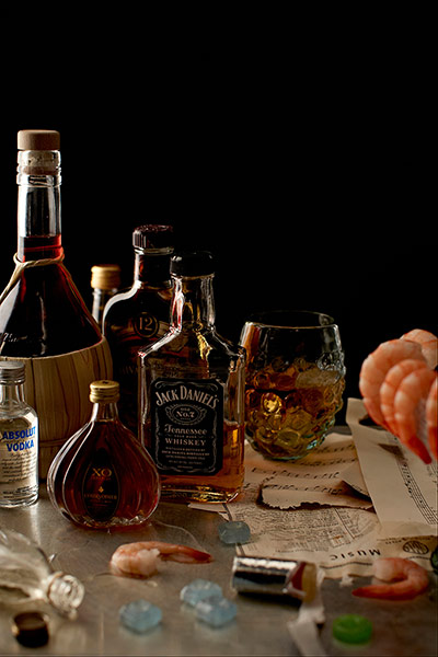 big picture - band riders: bottles of Jack Daniels whisky