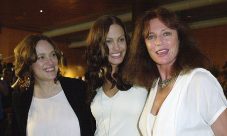 Jolie with her mother, Marcheline Bertrand, left, and actor Jaqueline Bisset