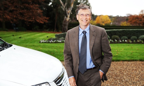 Bill Gates arrives at the lodge