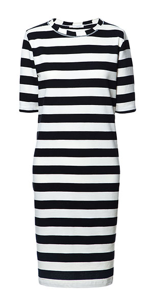 women's fashion gallery: Mid sleeve striped dress