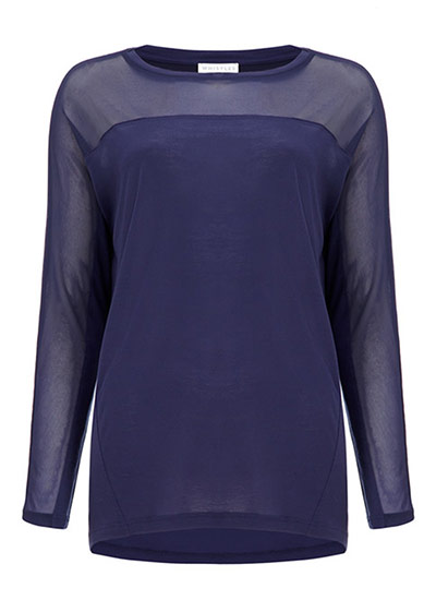 women's fashion gallery: Mesh insert top