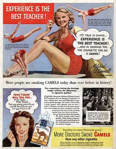 Tobacco advertising: An advert on the cover of Look magazine from June 1947 