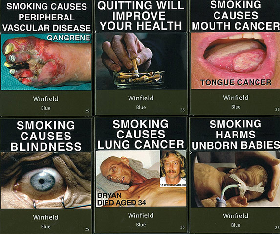 Tobacco advertising: Australian cigarette packets from 2011