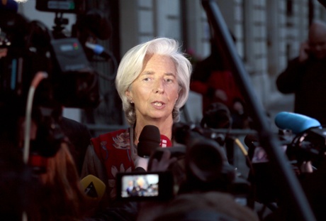 France's Christine Lagarde speaks to the press as she leaves the French Republic Justice Court on May 24, 2013 in Paris.