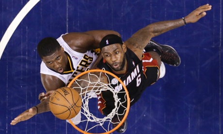 Indiana Pacers' Roy Hibbert vs Miami Heat's LeBron James