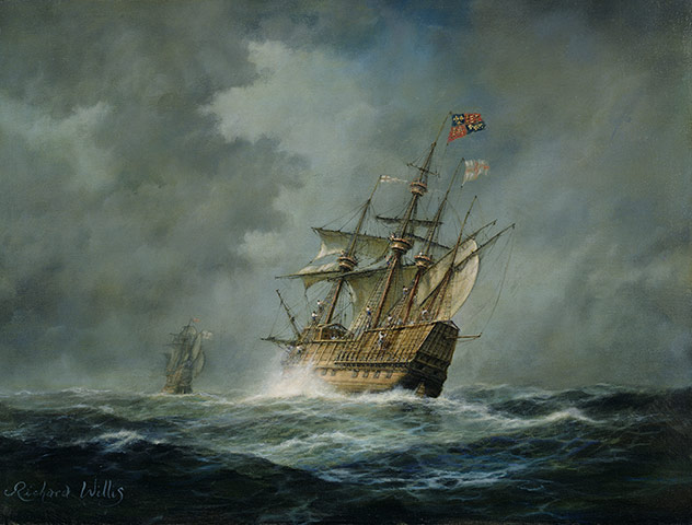 New Mary Rose museum: A painting of the Mary Rose