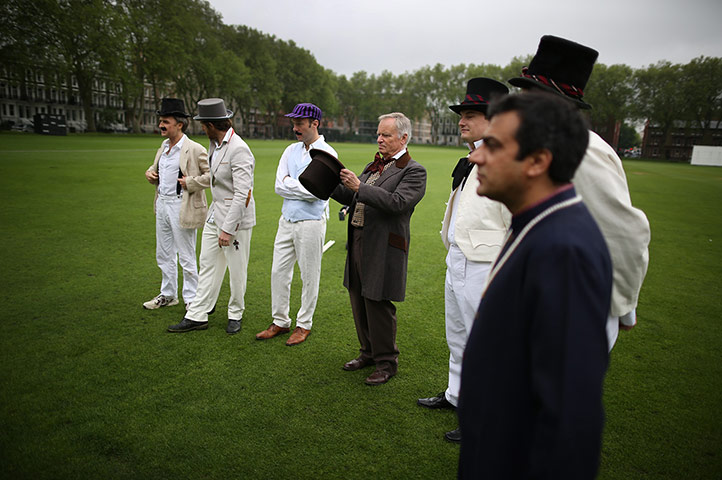 Victorian cricket match: Umpire Lord Archer