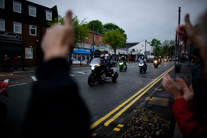 Middleton motorbike rally: Convoy passing