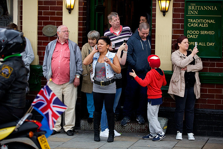 Middleton motorbike rally: Locals outside pub
