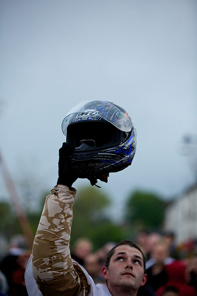 Middleton motorbike rally: Rider in fatigues