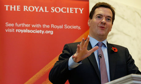 Chancellor George Osborne speaks at the Royal Society