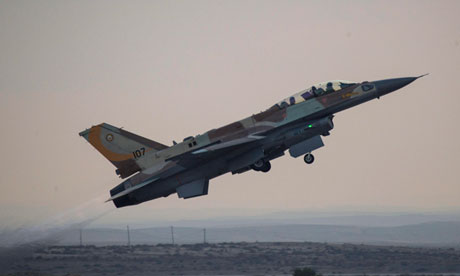 An Israeli jet takes off 