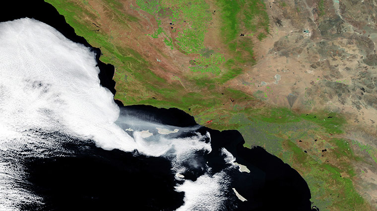 California wildfire: Satellite image