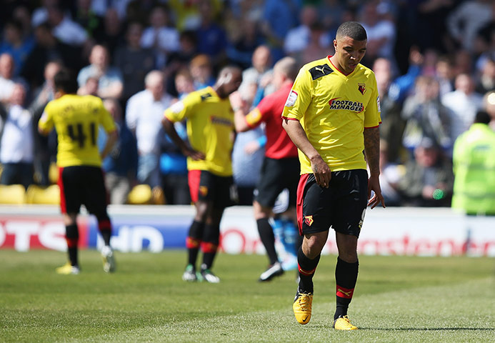 emotions: Watford's Troy Deeney is sent off