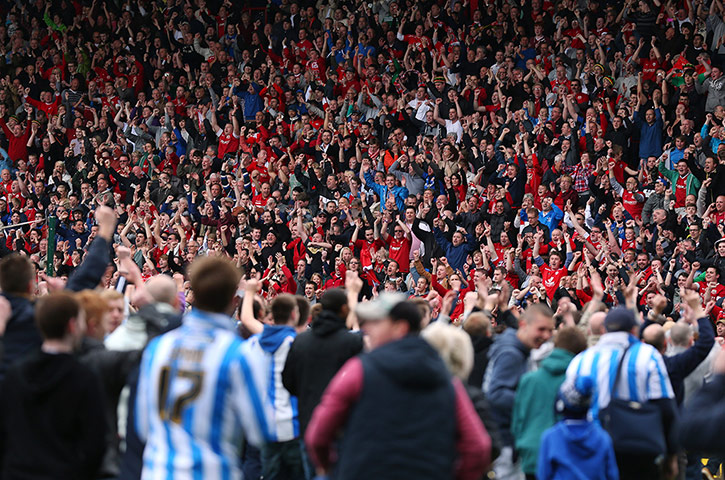 emotions: Huddersfield Town supporters and Barnsley supporters