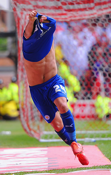 emotions: Anthony Knockaert of Leicester celebrates