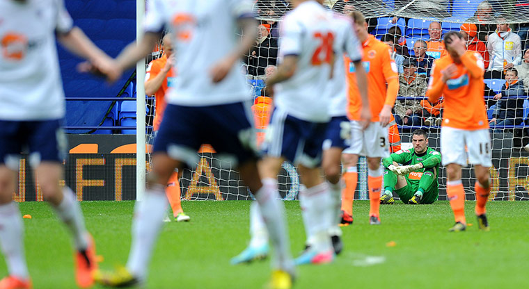 emotions: Blackpool's Matthew Gilks shows his dejection 