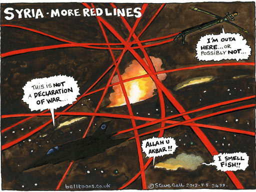 Steve Bell cartoon on the Obama administration and Syria