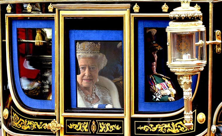 State Opening Parliament: Queen Elizabeth II and the Duke of Edinburgh leave Buckingham Palace