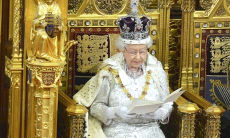 The Queen delivers her speech during the state opening of parliament