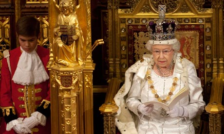 Queen Elizabeth reads speech at opening of Parliament