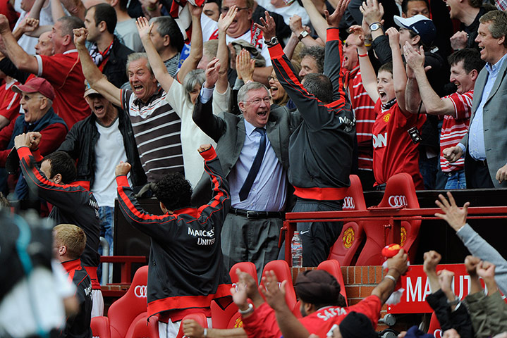 Fergie by Tom Jenkins: Sir Alex Ferguson celebrates victory