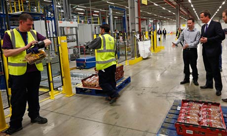 Ocado's warehouse receives a visit from the prime minister.