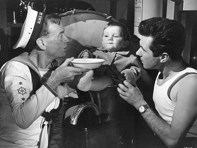 Bryan Forbes John Mills feeding baby