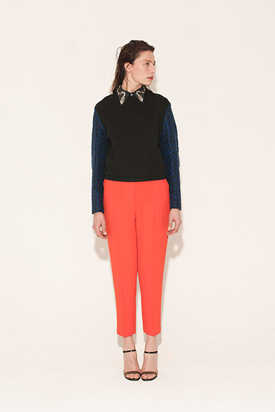 All Ages : black shirt orange trousers sandals