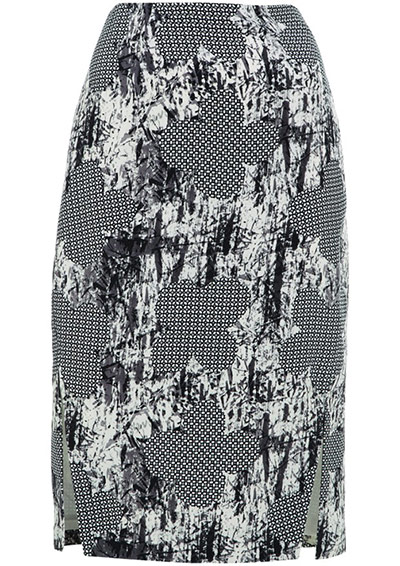 Topshop Unique: Topshop Unique Silk printed pencil skirt