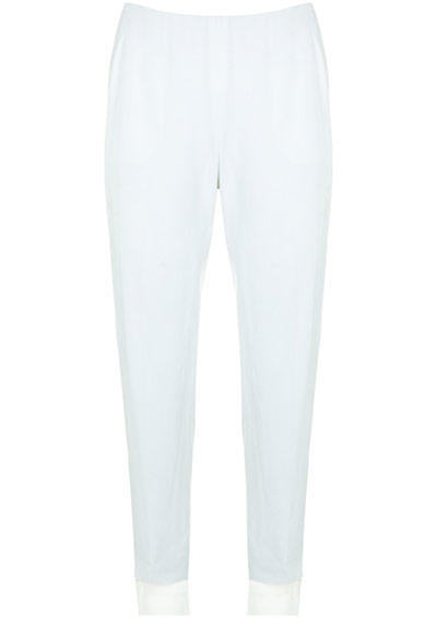 Topshop Unique: Topshop Unique White chiffon-hemmed trousers