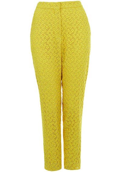 Topshop Unique: Topshop Unique Yellow daisy trousers