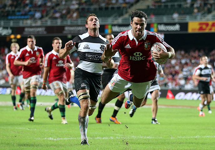 LIONS 2: Mike Phillips scores a try