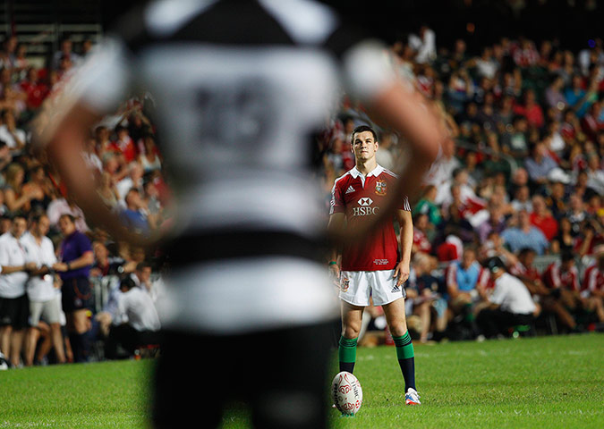 LIONS 2: British and Irish Lions' Sexton prepares to kick 