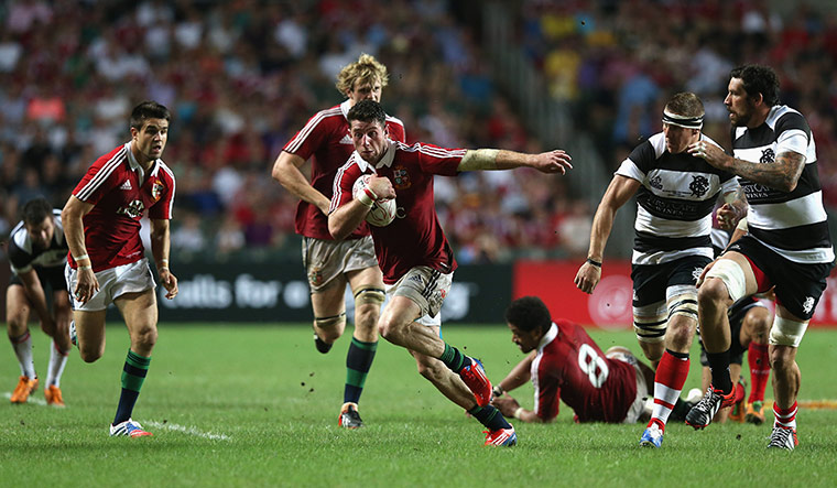 LIONS 2: Alex Cuthbert breaks clear to score his first try