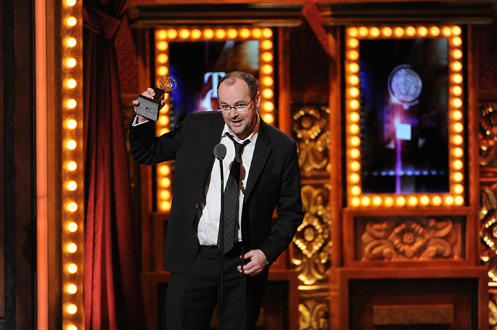 Tony awards: Dennis Kelly accepts the Tony award for Best Book of a Musical for Matilda,