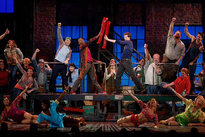 Tony awards: The cast of the best musical award winning show Kinky Boots perform during 