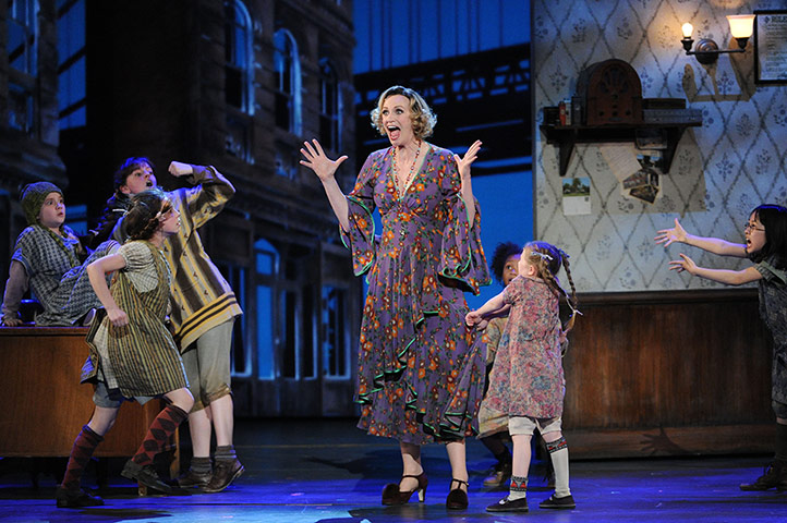 Tony awards: Jane Lynch, as Miss Hannigan, with the rest of the cast from Annie