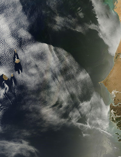 Satellite Eye on Earth: Rainbow-like discoloration off the coast of West Africa
