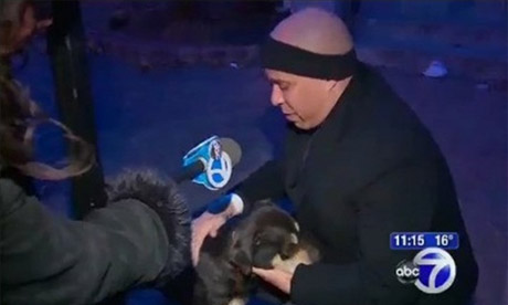 Cory Booker, maire de Newark, sauvant un chien