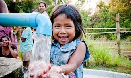 girl with water tap