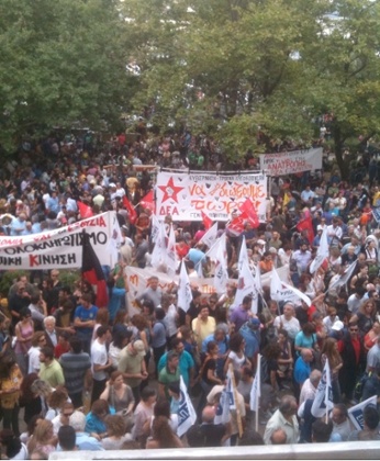 View of protests from ERT HQ, June 13